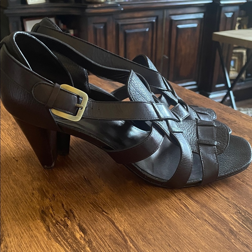 Cole Haan Women's Dark Brown Strappy Sandals with NikeAir Cushion